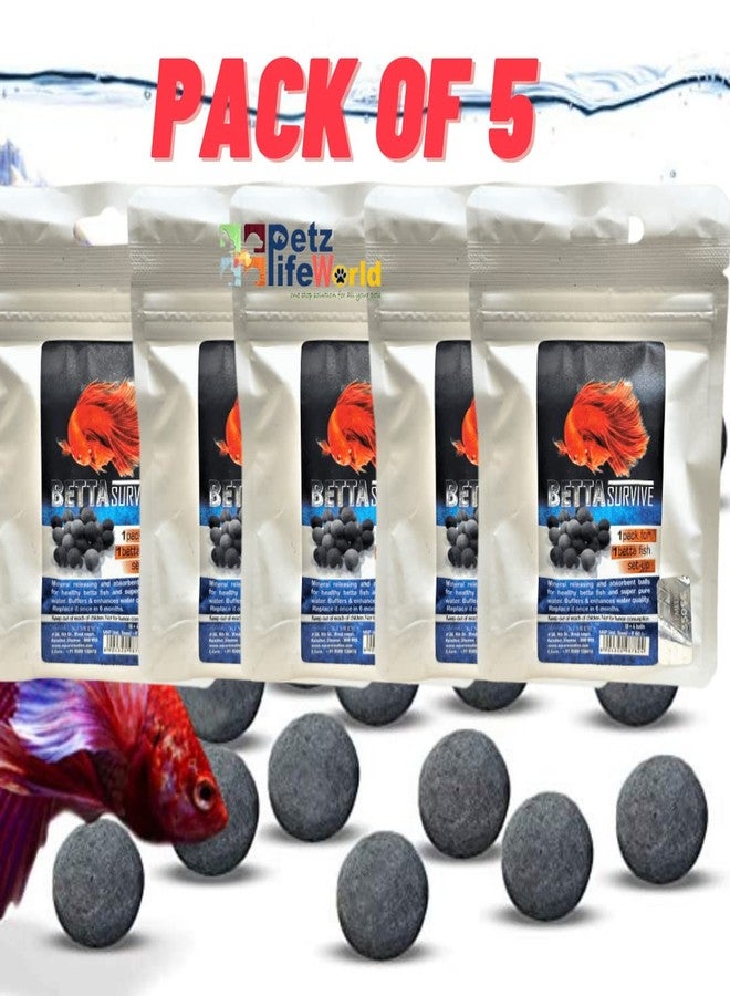 VAYINATO Aquatic Remedies Betta Survive Mineral Balls for Betta and Shrimp Tank for Pure and Healthy Aquarium Tank 10+4 Balls Per Pack | Pack of 5 - Image 2
